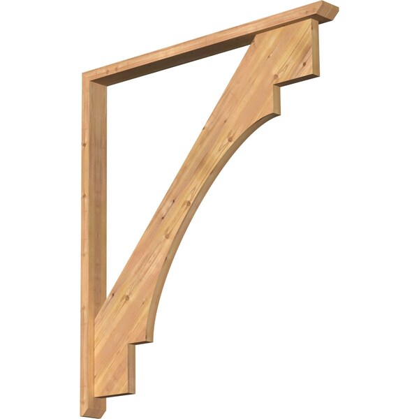 Ekena Millwork Merced Slat Smooth Bracket w/ Offset Brace, Western Red Cedar, 3 1/2"W x 42"D x 48"H BKT0402X42X48MRC06SWR - main